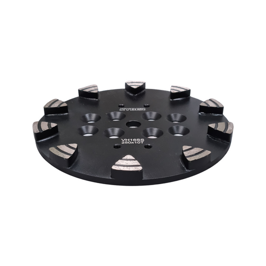 Shark Tooth 10 Segments Plate 250mm (10 inch) Very Hard Concrete 16 Grit