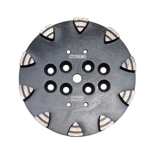 Shark Tooth 10 Segments Plate 250mm (10 inch)(Very Hard Concrete) 30 Grit