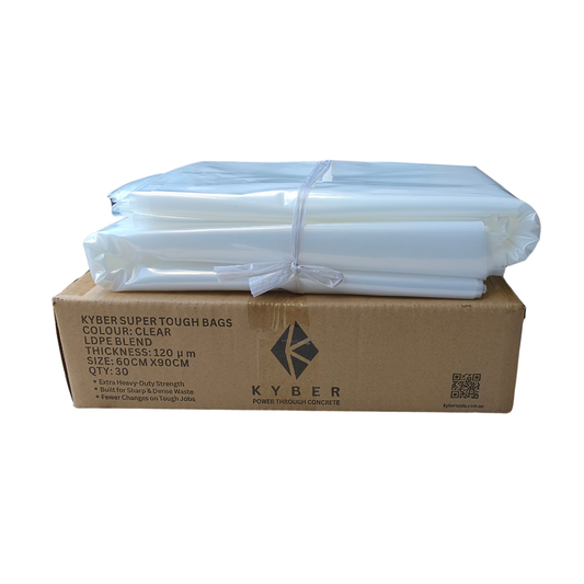 Kyber Heavy Duty Bags - LDPE Concrete Rubbish Bags 90cm × 60cm (120µm) Pack of 30