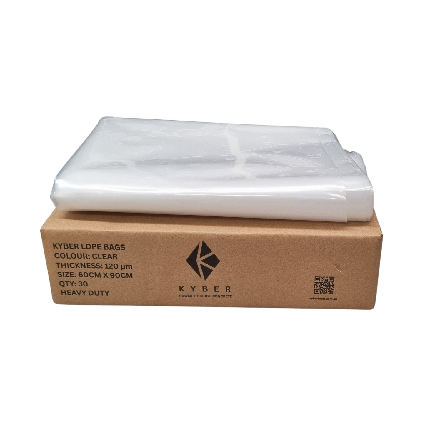 LDPE Heavy Duty Strong Polythene Concrete Rubbish Bags 90cm x 60cm (120 um) 30 Pack