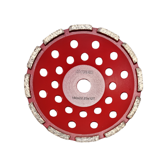 Single Row Wheel 180mm (7 inch) 30 Grit Soft Bond (Hard Concrete)